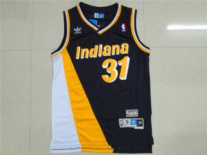 Maillot De Basket Indiana Pacers Reggie Miller 31 Engrener New show Navy Blanc Jaune